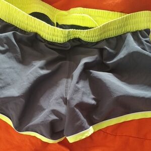 Under Armour Gray and Neon Yellow Athletic Shorts